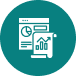 Data analytics dashboard icon representing data analysis, reporting, and business insights.