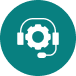 Technical support headset icon representing IT support and troubleshooting services