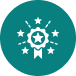 Achievement and career success icon representing professional development and job readiness.